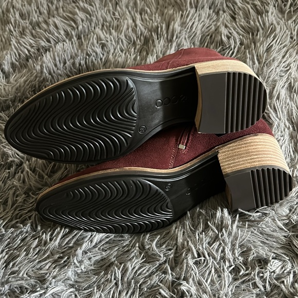 Ecco Shape 35 Sartorelle Ankle Bootie Water Resistant Andorra Red Suede EU 38 - Picture 6 of 8